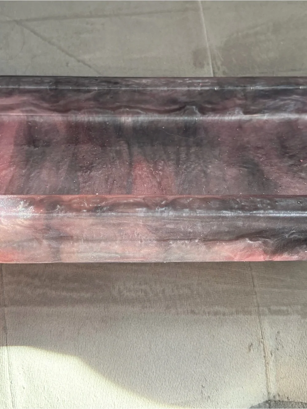 Handmade Epoxy Pink & Grey Mica Powder Tray